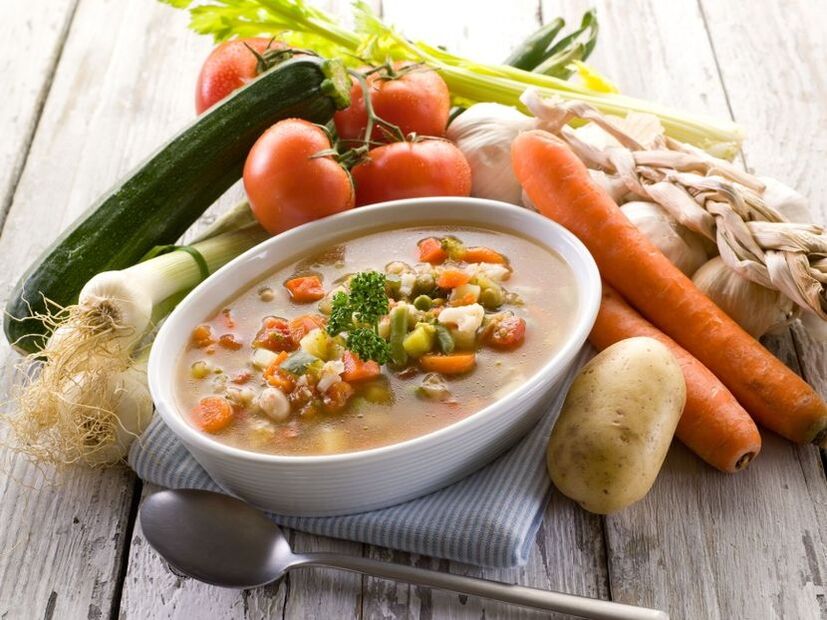 Sopa de verduras para prostatite e adenoma de próstata